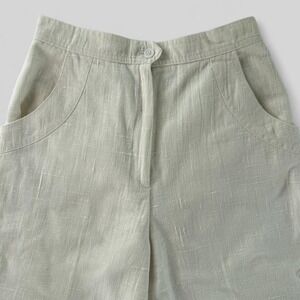 Vintage 1980s The Villager off white linen wide leg gaucho pants